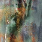 Emerald Lady 900 Nude, figure, Fusionnée, fusion, fusionnee, image, photo, art, painted, color, woman, girl, female, blended, merged, acrylic, watercolor, digital, artwork, colorful, figures, people, person, abstract, fine art, prints, editions, contemporary, naked, modern, expressionism, expressive, realism