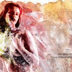 Looking Back 900 Nude, figure, Fusionnée, fusion, fusionnee, image, photo, art, painted, color, woman, girl, female, blended, merged, acrylic, watercolor, digital, artwork, colorful, figures, people, person, abstract, fine art, prints, editions, contemporary, naked, modern, expressionism, expressive, realism