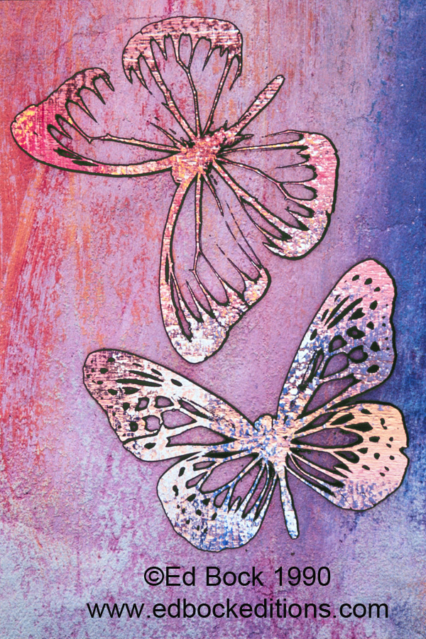 Butterfly, butterflies, pink,purple, Mixed media, art, acrylic, watercolor, fine art, prints, artwork, collage, poster, photo, canvas, giclee, painting, contemporary, modern, abstract, colorful, art prints from Ed Bock, EdBockEditions