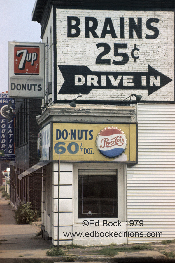 americana, brains, sign, Saint Louis, streetscape, drive in,