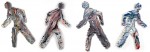 4 Sample painted carved acrylic figures